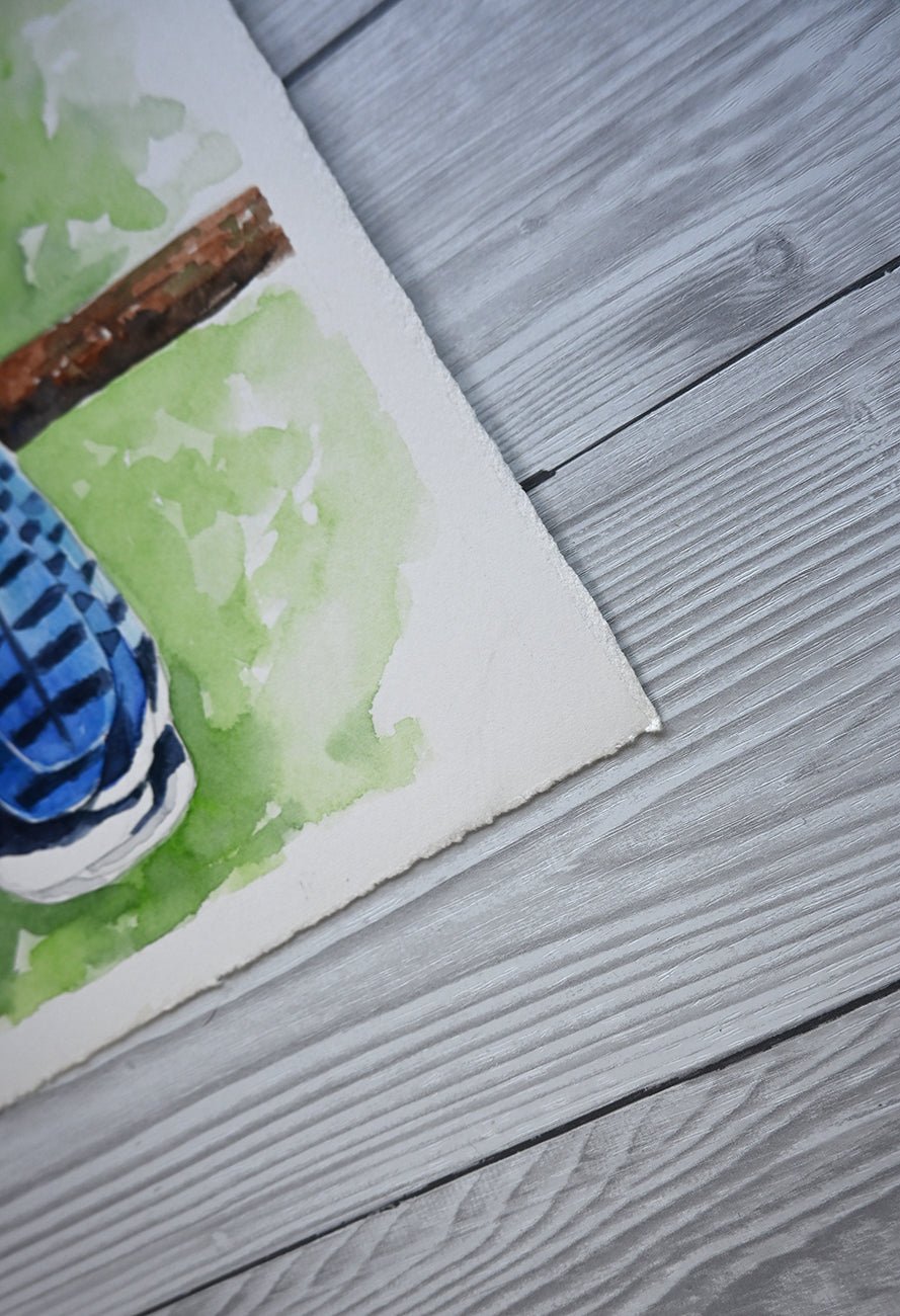 Blue jay original watercolor painting - katerinamitkova