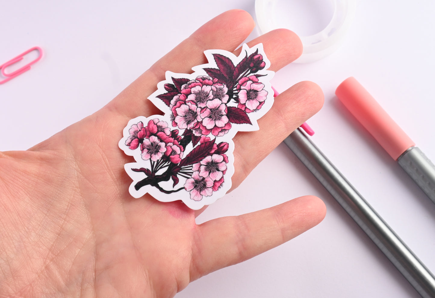 photo featuring  illustrated sticker cherry blossom branch