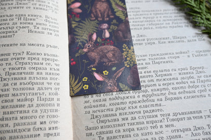 Rabbits and fern pattern Bookmark