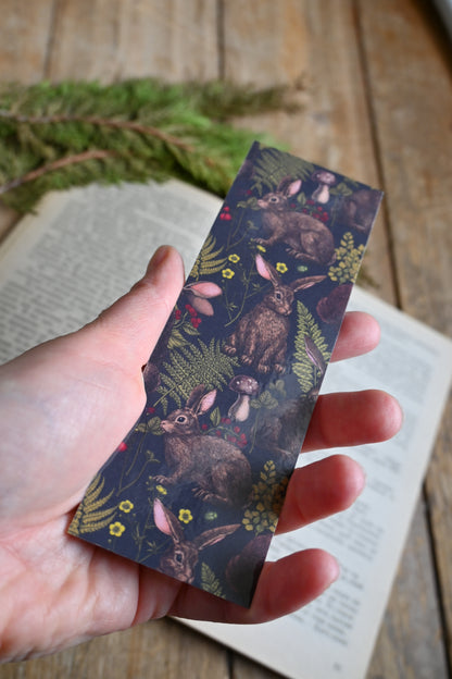 Rabbits and fern pattern Bookmark