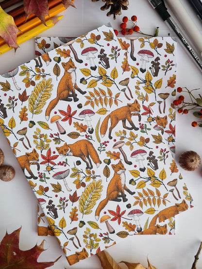 Autumn Foxes Notebook - katerinamitkova