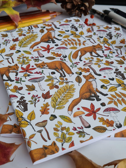 Autumn Foxes Notebook - katerinamitkova