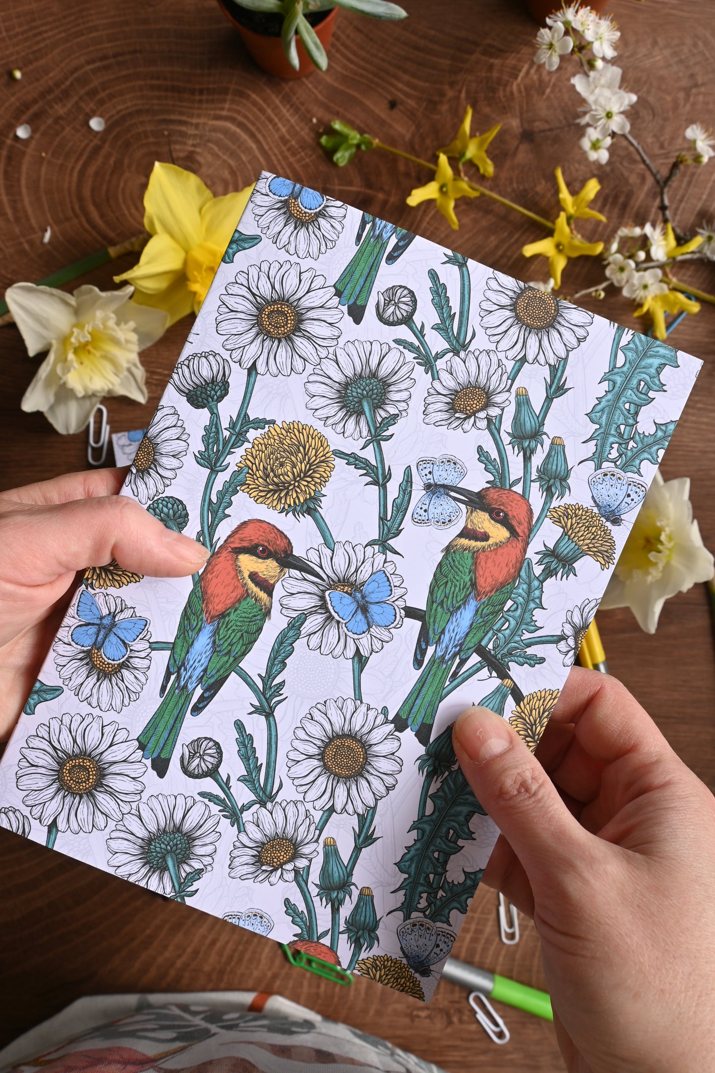 Bee - eaters and wildflowers Notebook - katerinamitkova