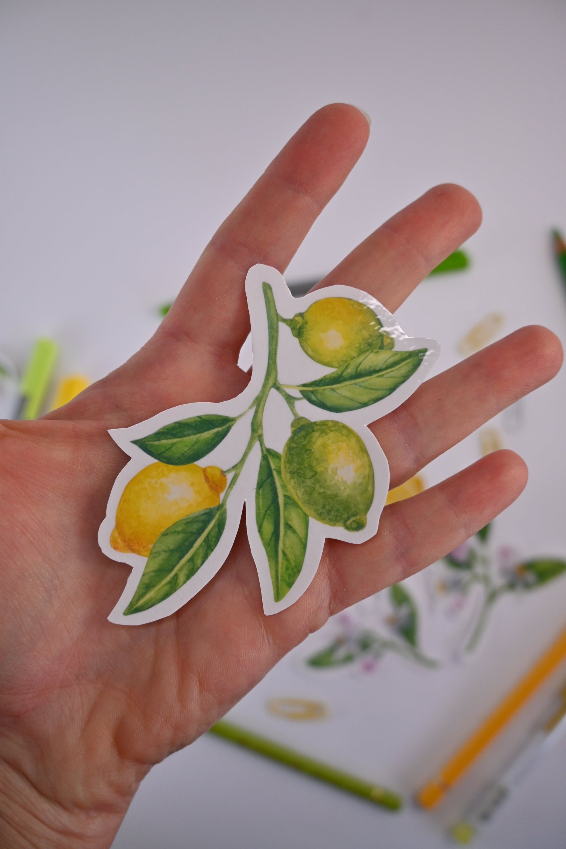 Branches with Lemons and blooms stickers - katerinamitkova
