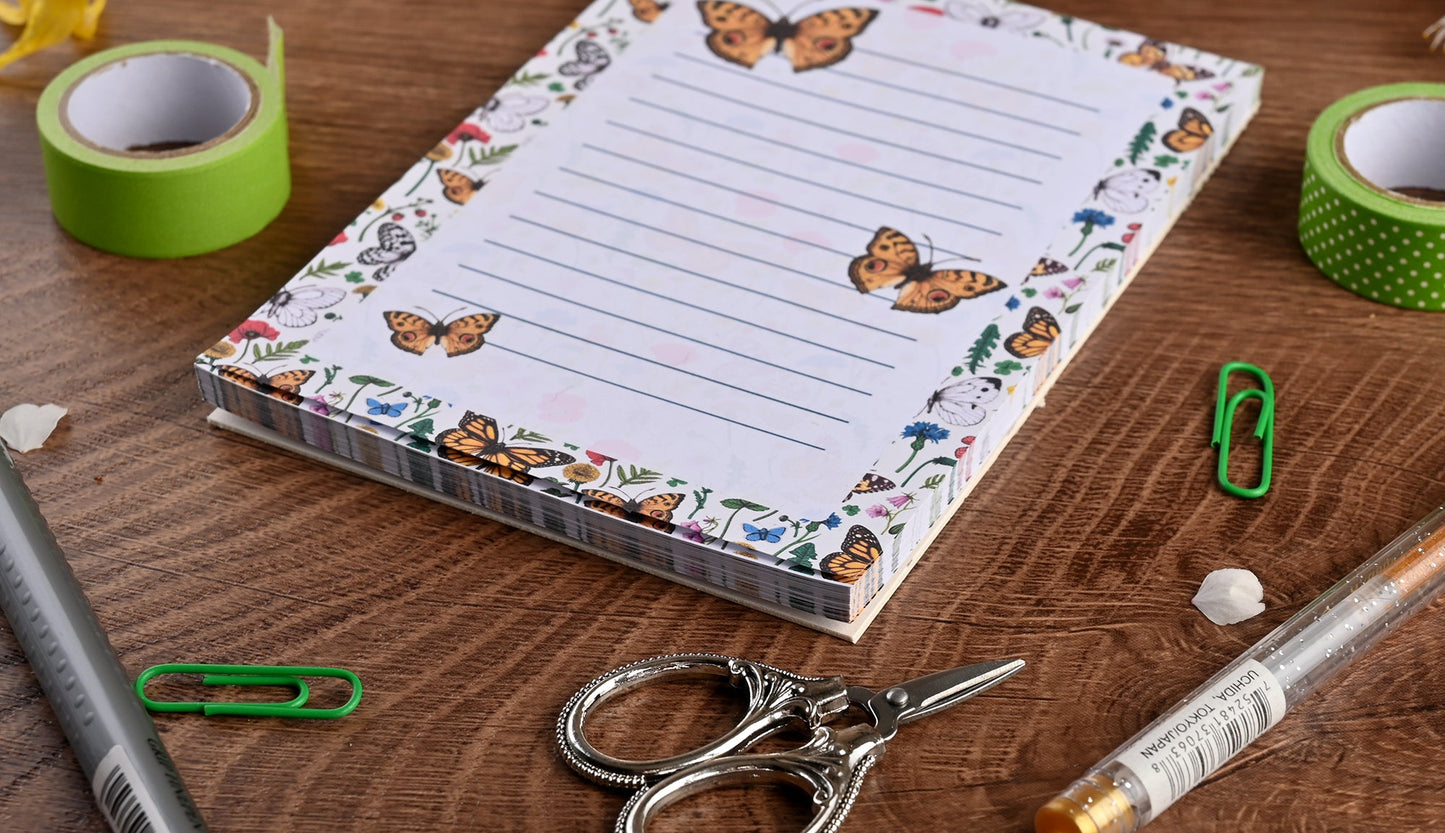 Butterflies and Wildflowers notepad - katerinamitkova