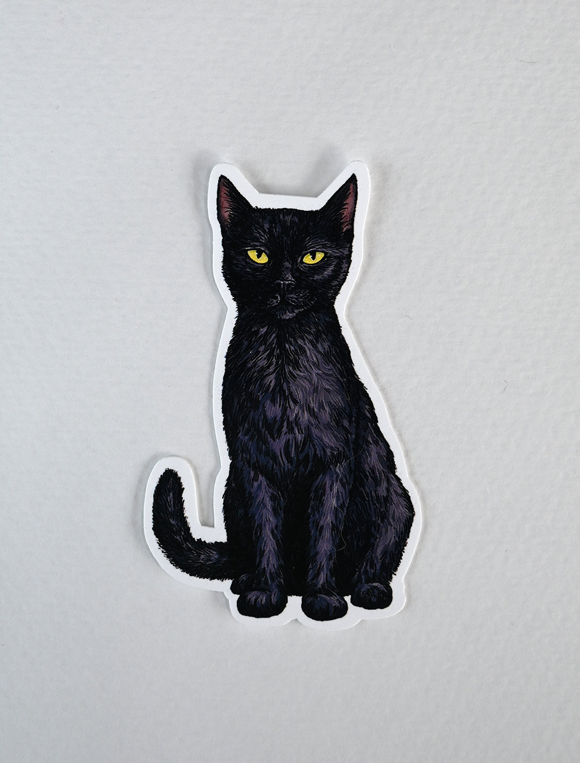Black cat sticker on a white background