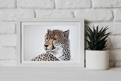 Cheetah 2 watercolor portrait - katerinamitkova