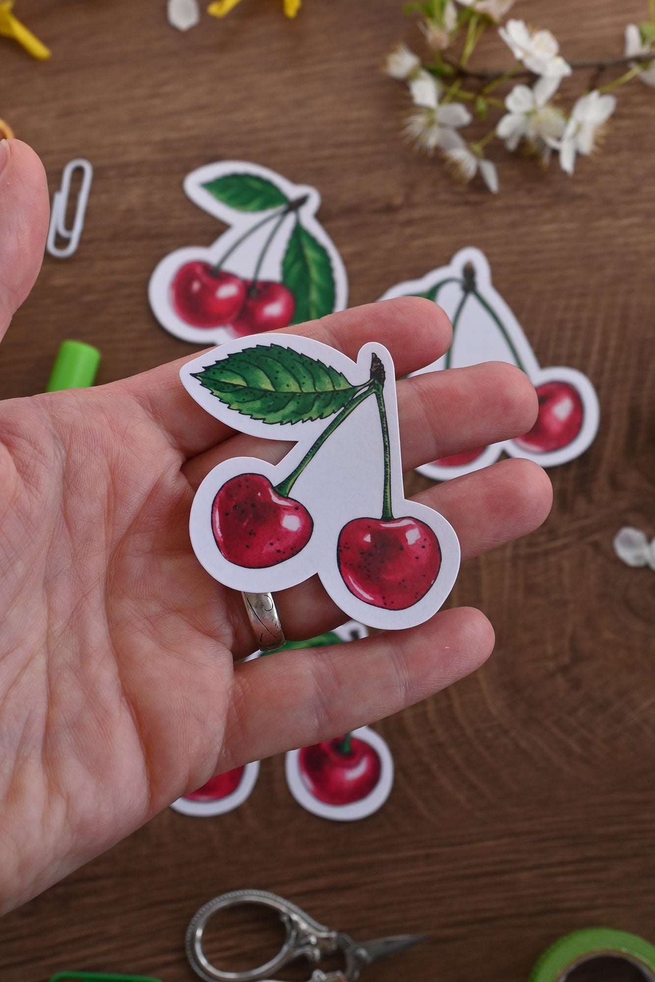 Cherries journal stickers - katerinamitkova