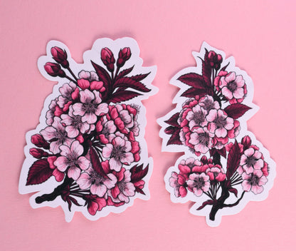Cherry blossom branches journal stickers - katerinamitkova