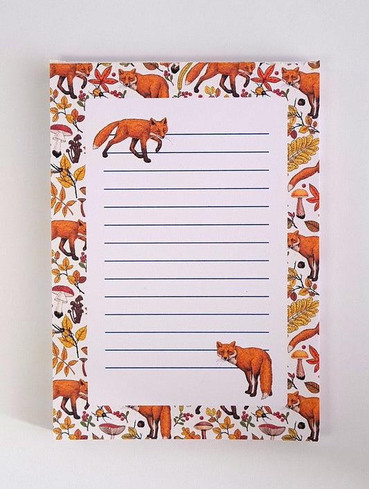 Foxes and autumn flora notepad - katerinamitkova