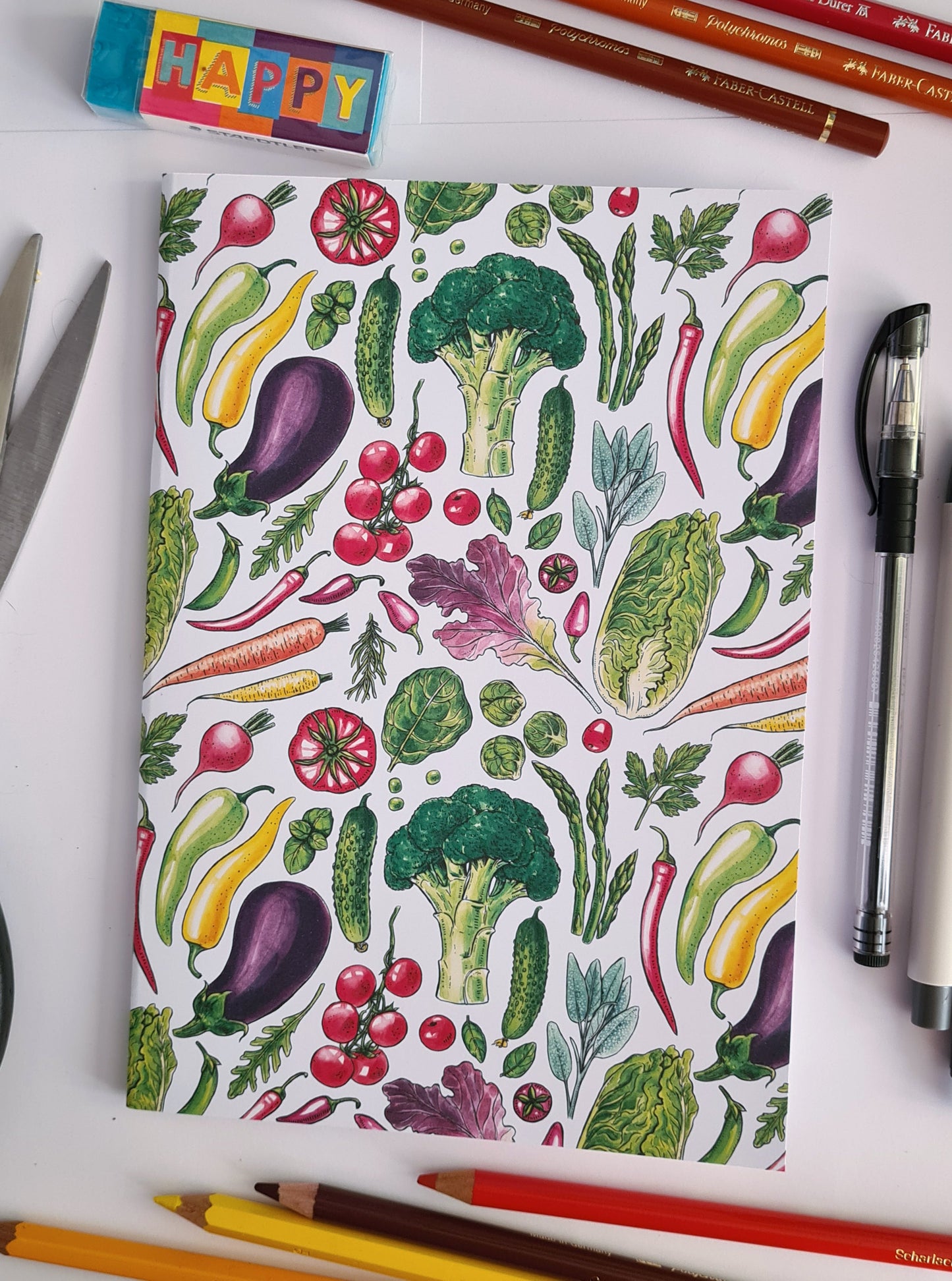 Fruit and Vegetables Notebook, Journal, Sketchbook, Diary, A5, A6 - katerinamitkova