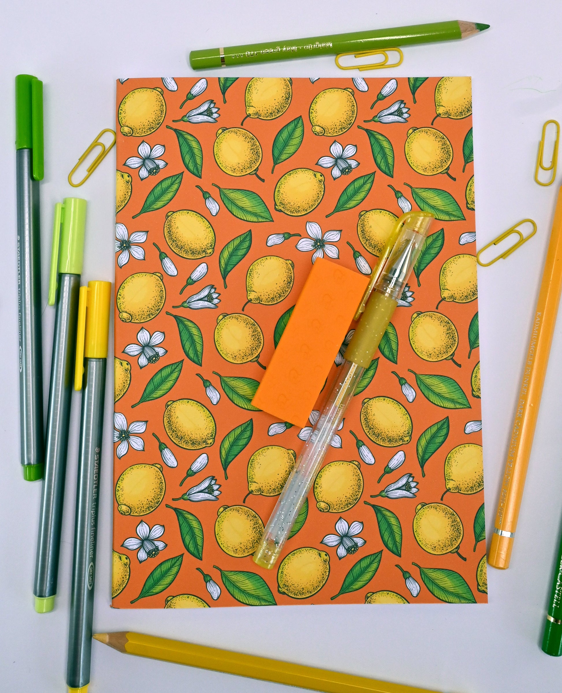 Lemons and Blossoms Notebook - katerinamitkova