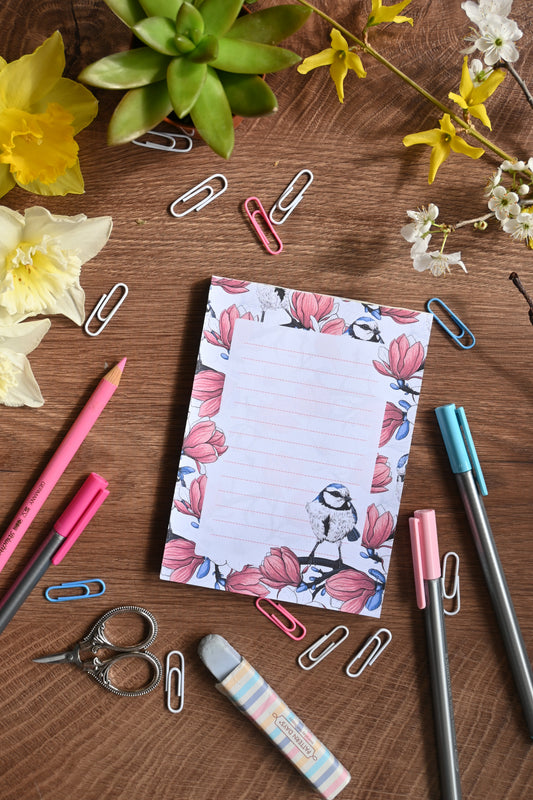 Magnolia and bird notepad - katerinamitkova