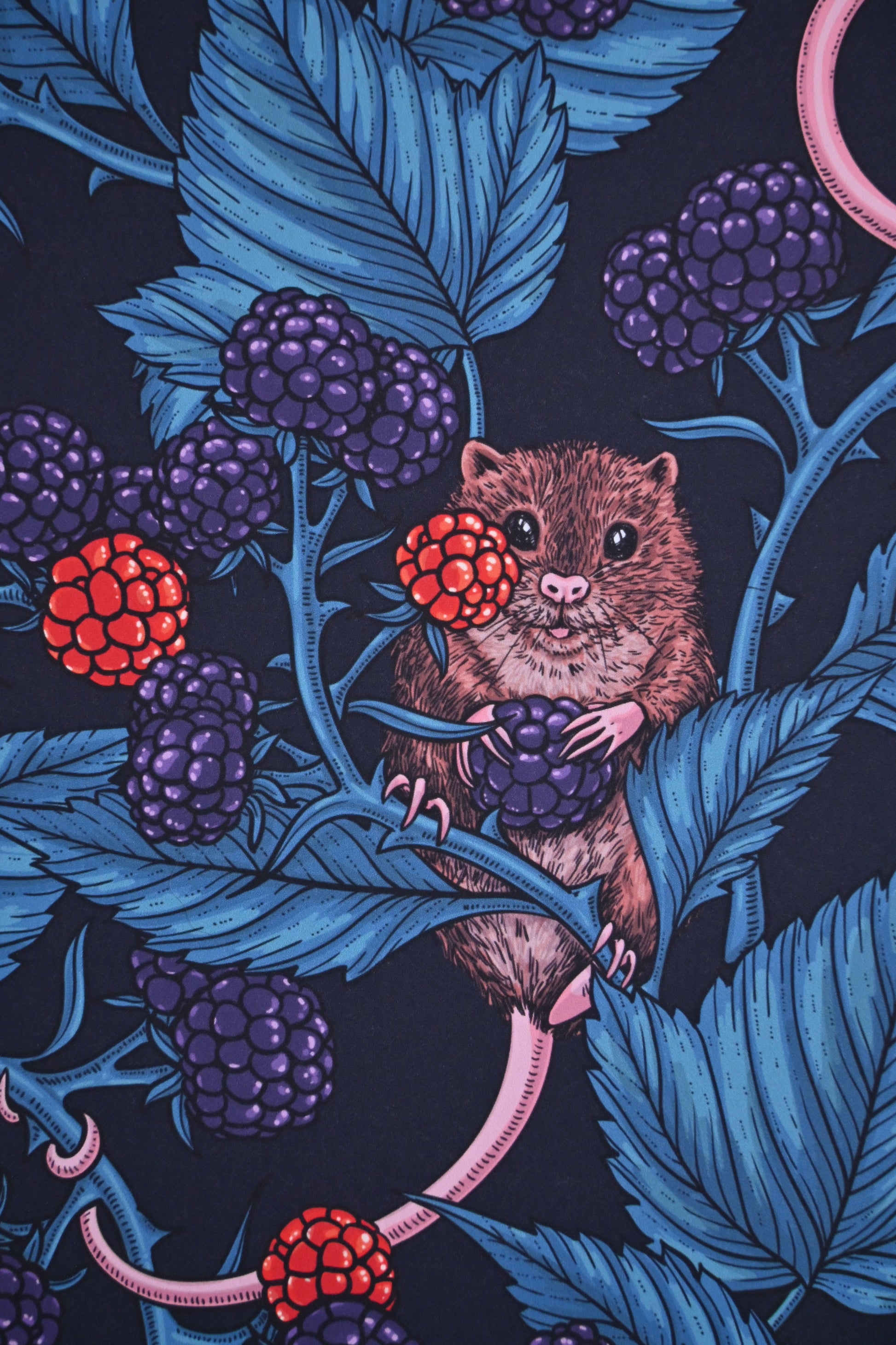 Mice and blackberries Print - katerinamitkova