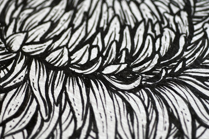 Mums and redstart ink drawing - katerinamitkova