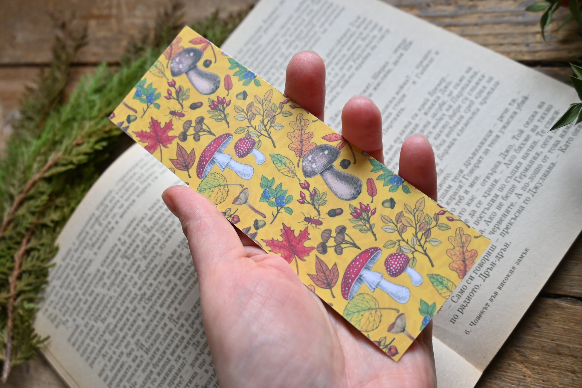 Mushroom pattern Bookmark - katerinamitkova