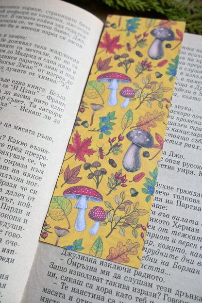Mushroom pattern Bookmark - katerinamitkova