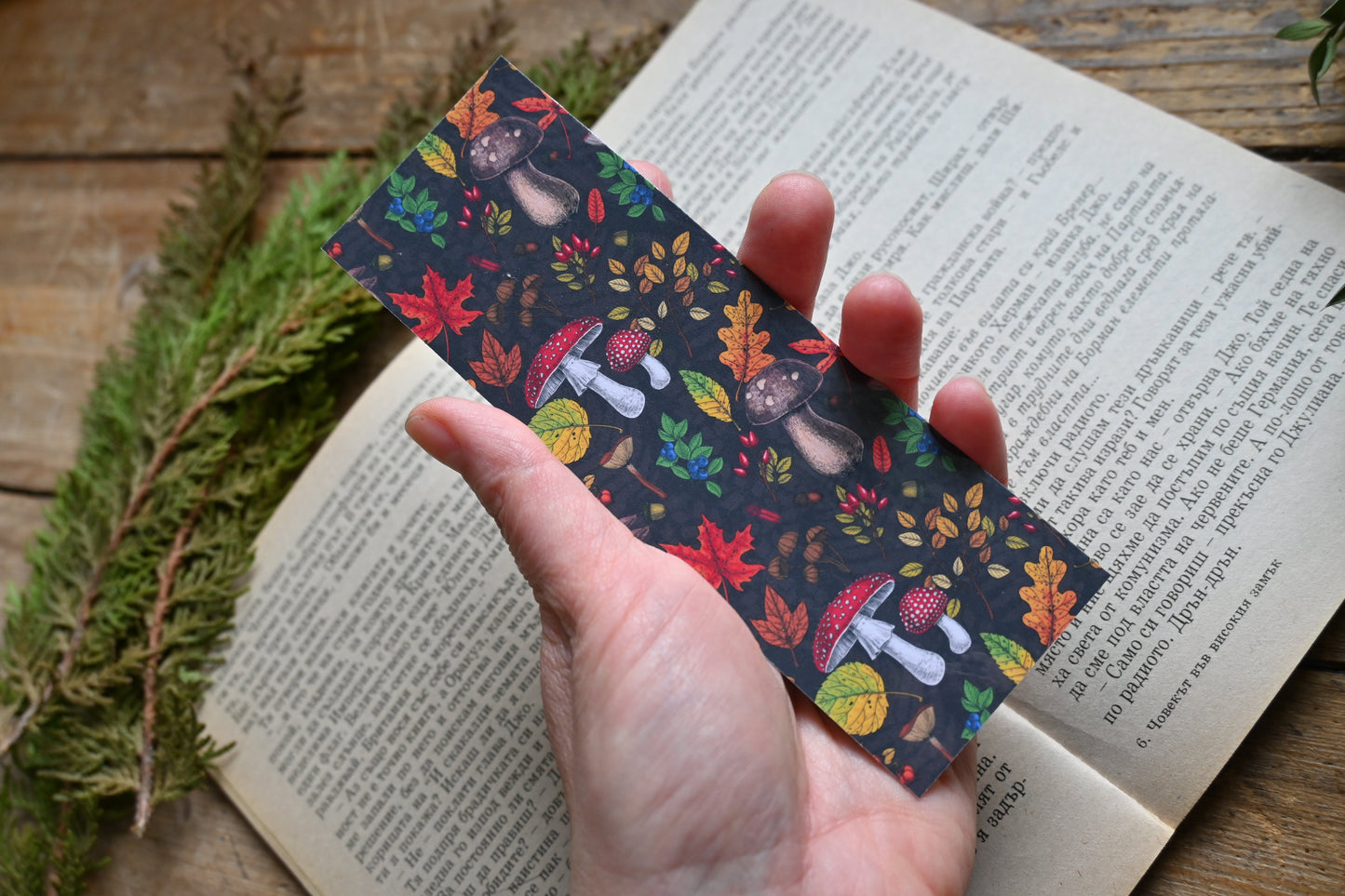 Mushroom pattern Bookmark - katerinamitkova