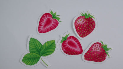 Strawberry journal stickers