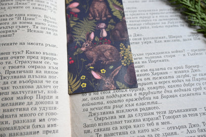 Rabbits and fern pattern Bookmark - katerinamitkova