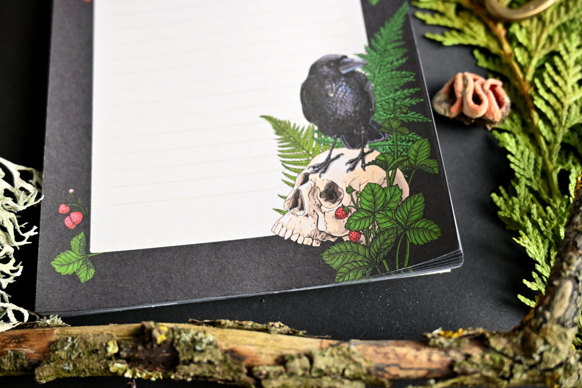 Raven and skull notepad - katerinamitkova