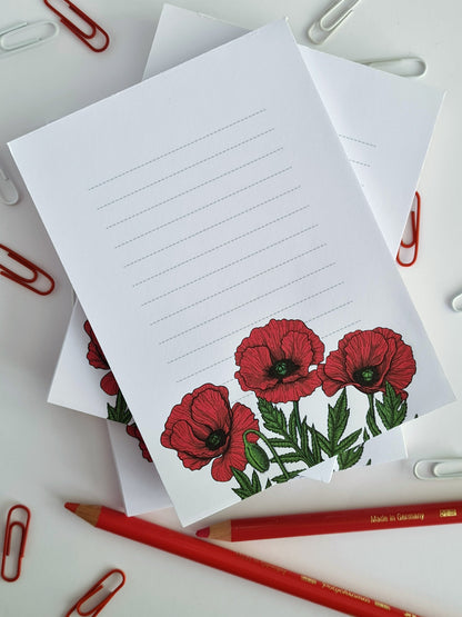 Red Poppies notepad - katerinamitkova