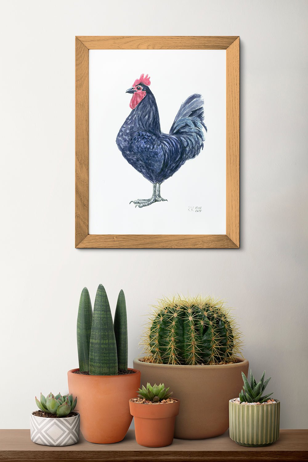 Rooster watercolor painting - katerinamitkova