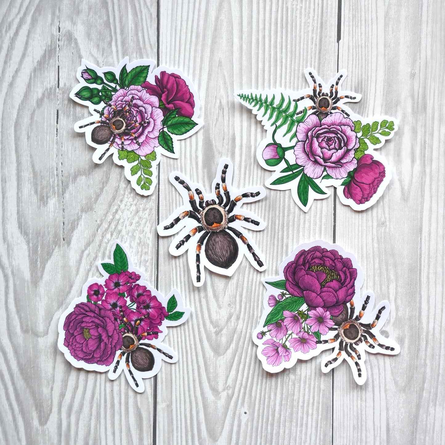 Tarantula bouquet journal stickers - katerinamitkova