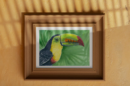 Toucan portrait watercolor painting