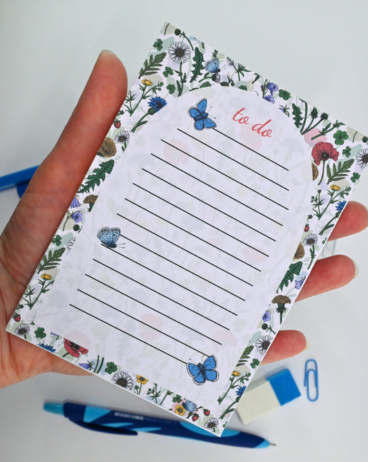Wildflowers and Butterflies notepad - katerinamitkova
