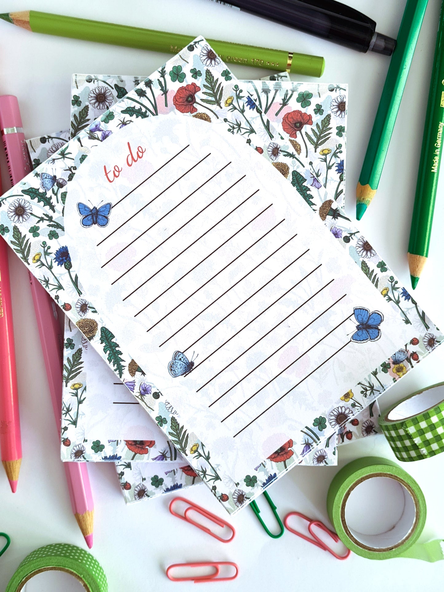 Wildflowers and Butterflies notepad - katerinamitkova