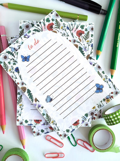 Wildflowers and Butterflies notepad - katerinamitkova