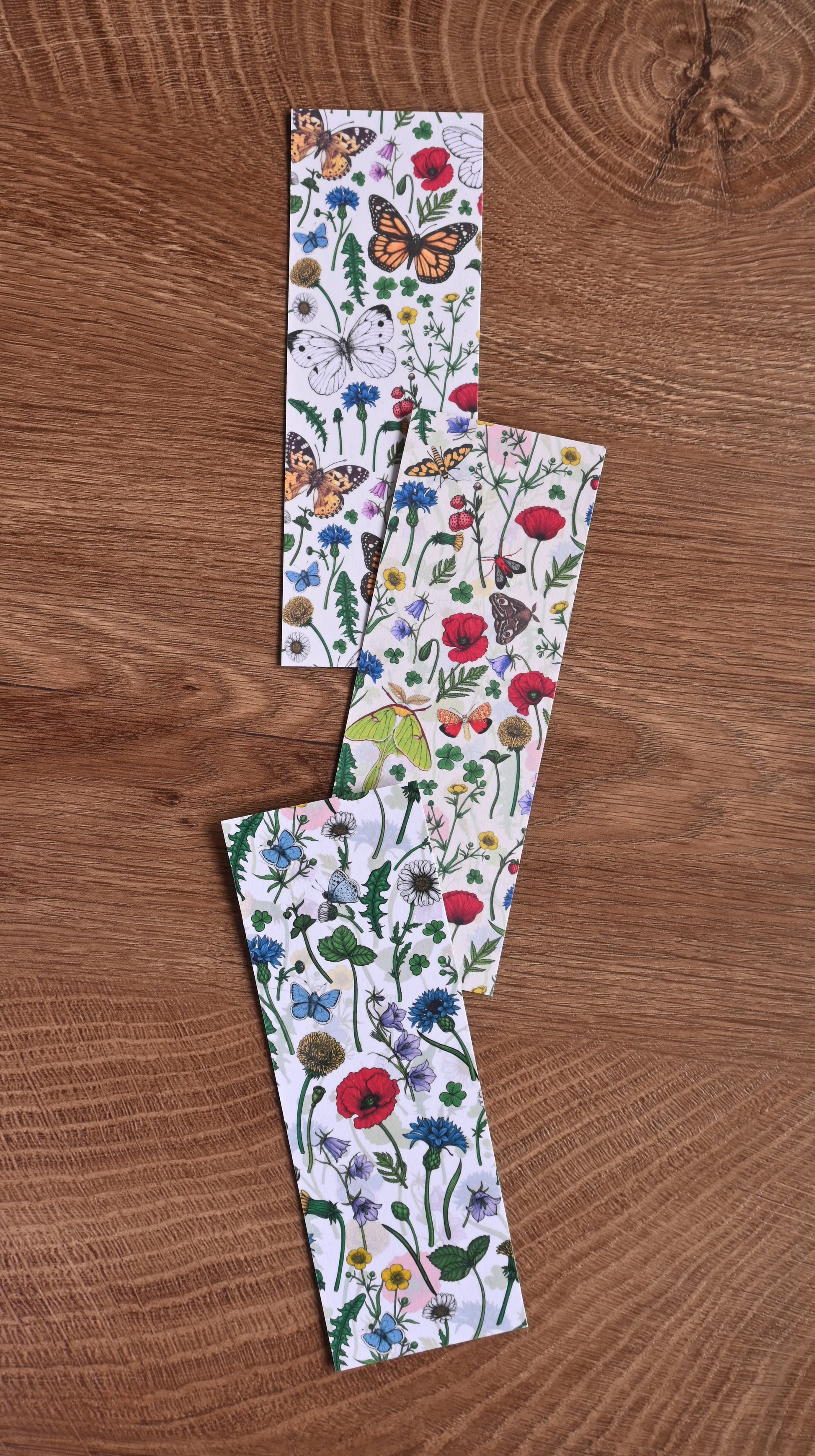 Wildflowers and butterflies pattern Bookmark - katerinamitkova