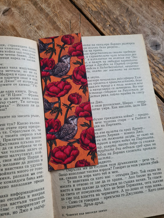 Wrens and anemones Bookmark - katerinamitkova